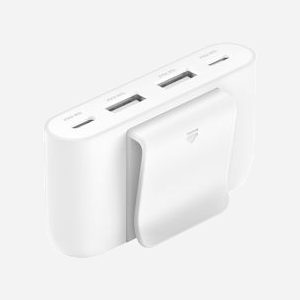 Hub USB-C Belkin BUZ001BT2MWHB7 Blanc - 4 ports (2x USB Type-C, 2x USB 3.2 Gen 1 Type-A) - Câble 2m - Compatible USB Type-C - Miniature 2