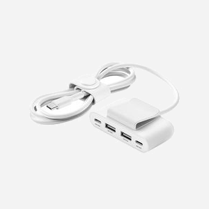 Hub USB-C Belkin BUZ001BT2MWHB7 Blanc - 4 ports (2x USB Type-C, 2x USB 3.2 Gen 1 Type-A) - Câble 2m - Compatible USB Type-C - Miniature 5