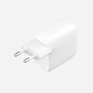 Belkin BoostCharge Pro WCB010VFWH Chargeur Secteur 60W Double USB-C PD 3.1 PPS, 2 Ports 30W, Europlug, Blanc