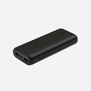 Belkin BPB014BTBK Batterie Externe 20000mAh Power Delivery 20W, 2x USB-A et 1x USB-C, Noir, 76.2x40.6x15.2mm, 375g, Câble USB-C inclus - Miniature 2