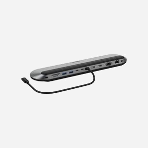 Belkin INC014BTSGY - Station d'accueil USB-C 3.2 Gen 2, 100W PD, Double HDMI 4K 60Hz, VGA, Ethernet 2.5Gbps, Lecteur SD/MicroSD, USB-A/USB-C, ChromeOS - Miniature 1