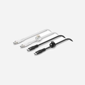 Belkin BoostCharge Pro Flex Câble USB-C vers USB-C 2.0, 1m, 60W, 480 Mbit/s, Gaine Tressée, Noir & Blanc, Lot de 2, Certification USB-IF