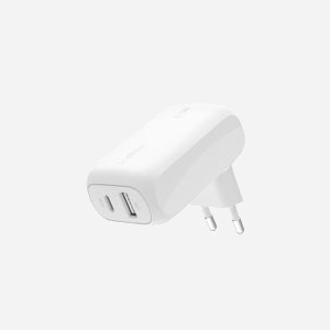 Belkin WCB009vfWH Chargeur Secteur 42W, 1x USB-C Power Delivery 30W, 1x USB-A 12W, Technologie PPS, Compatible Smartphones, Tablettes, Ordinateurs portables - Miniature 1