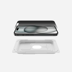 Belkin OVA147ZZ : Filtre de confidentialité 6.1" (15.5cm) pour Smartphone, Verre Trempé 9H, Anti-rayures, Anti-microbien, Compatible iPhone 15 - Miniature 4