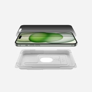Belkin OVA148ZZ : Filtre de confidentialité 17cm (6.7") pour Smartphone, Verre trempé 9H, Anti-microbien, Compatible iPhone 15 Plus - Miniature 4