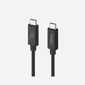 Belkin INZ004BT2MBK Câble USB4 Gen 2x2 USB-C Mâle/Mâle 2m Noir 20 Gbit/s 240W avec Thunderbolt - Support Résolution 4K/60Hz - Miniature 3