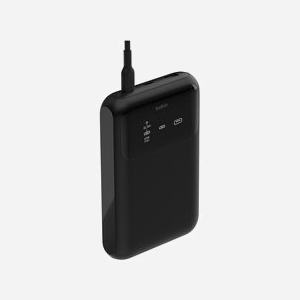 Belkin BoostCharge Pro BPB020BTBK Batterie Externe 20000mAh, 1x USB-A & 2x USB-C, Noir, Recharge USB, Écran, 70x40x132mm, 400g - Miniature 2