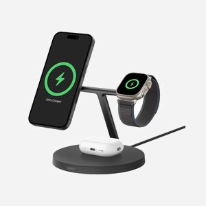 Belkin BoostCharge Pro WIZ032KQBK Chargeur USB Intérieur 40W avec Qi2 15W Noir - Compatible Smartphones, Écouteurs, Smartwatches, MagSafe - Câble 1.5m - Miniature 4