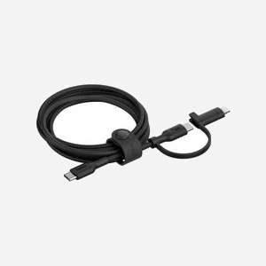 Belkin BoostCharge Pro - Câble USB 2.0 1.5m - USB-C vers USB-C/Lightning - 0.48 Gbit/s - Power Delivery 60W - Noir - Réf. CAC003HQ1.5MBK