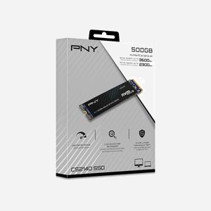 PNY CS2140 SSD 500Go M.2 PCIe 4.0 NVMe 1.4 3D NAND Lecture 3600Mo/s Ecriture 2300Mo/s AES 256-bit 22x80mm - Miniature 2