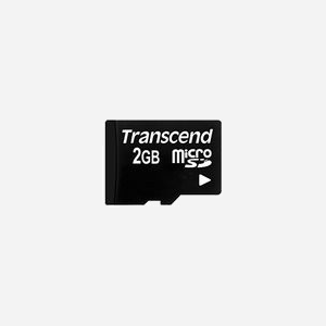 Transcend MicroSD 2Go TS2GUSD NAND Flash MLC - Lecture 20MB/s, Ecriture 13MB/s - Tension 2.7-3.6V, Température -25°C à 85°C avec adaptateur SD - Miniature 1