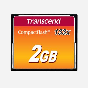 Transcend CompactFlash 2Go MLC 133x TS2GCF133 - Lecture 50MB/s, Ecriture 20MB/s - Température d'opération -25°C à 85°C - Miniature 1