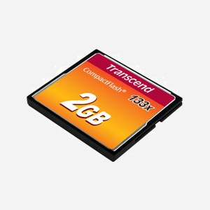 Transcend CompactFlash 2Go MLC 133x TS2GCF133 - Lecture 50MB/s, Ecriture 20MB/s - Température d'opération -25°C à 85°C - Miniature 3