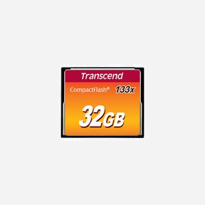 Transcend CompactFlash 32GB 133x MLC NAND Flash, Lecture 50MB/s, Écriture 20MB/s, CF Card, Tension 3.3/5V, Température -25°C à 85°C - Miniature 2