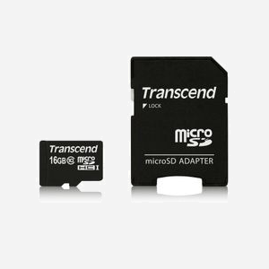 Transcend MicroSDHC 16Go Classe 10 UHS-I, Vitesse Lecture 90MB/s, Mémoire NAND, TS16GUSDHC10 avec Adaptateur SD, Dimensions 15x11x1mm