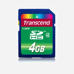 Transcend TS4GSDHC4 Carte Flash SDHC 4Go Noir - Cycles 10000/secteur logique, 2.7-3.6V, -25°C à 85°C, 24x2.1x32mm, 2g, Plug and Play - Miniature 1