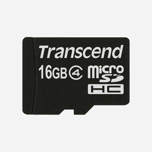 Transcend TS16GUSDC4 : Carte MicroSDHC 16 Go Classe 4, 11x15x1mm, Tension 2.7V, Température Opération -25 à 85°C - Miniature 1