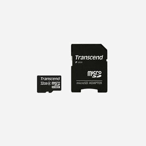 Transcend MicroSDHC 32Go Classe 4 TS32GUSDHC4 : Mémoire Flash 4Mo/s, Adaptateur SD inclus, Dimensions 11x15x1 mm, -25°C à 85°C - Miniature 1