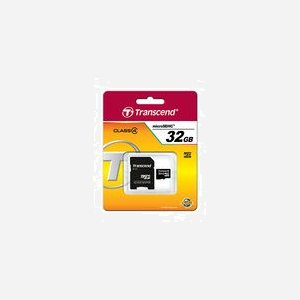 Transcend MicroSDHC 32Go Classe 4 TS32GUSDHC4 : Mémoire Flash 4Mo/s, Adaptateur SD inclus, Dimensions 11x15x1 mm, -25°C à 85°C - Miniature 2