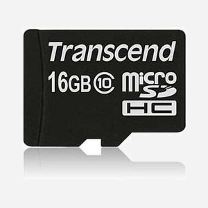 Transcend MicroSDHC 16Go Classe 10 UHS-I, Mémoire Flash NAND, Vitesse Lecture 90Mo/s, TS16GUSDC10, 11x15x1mm, -25°C à 85°C