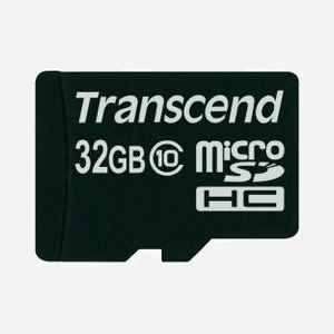 Transcend MicroSDHC 32Go Classe 10 UHS-I, 90Mo/s lecture, Mémoire Flash NAND, Tension 2.7-3.6V, Température -25°C à 85°C, Référence TS32GUSDC10