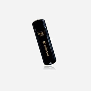Transcend JetFlash 700 TS64GJF700 - Clé USB 64Go USB 3.2 Gen 1 Type-A Noire, Compatible Windows/macOS/Linux, 61.5x18.6x8.7mm