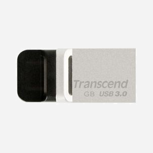 Transcend JetFlash 880 OTG 32GB - USB Type-A / Micro-USB 3.2 Gen 1 - Compatible Windows, macOS, Linux - Noir/Argent - 26.8x12.2x7.55mm, 3g - Miniature 2