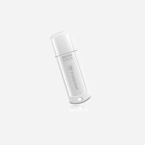 Transcend JetFlash TS128GJF730 - Clé USB 128Go USB Type-A 3.2 Gen 1, Compatible Windows, macOS, Linux, Format Casquette, Blanc, 61.5x18.6x8.7mm
