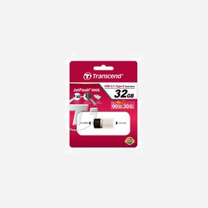 Transcend JetFlash 890 32GB Clé USB 3.2 Gen 1 Type-A/Type-C Noir/Argent (TS32GJF890S) Windows/macOS/Linux 28.6x14.3x8.6mm - Miniature 2