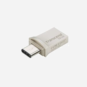 Transcend JetFlash 890 32GB Clé USB 3.2 Gen 1 Type-A/Type-C Noir/Argent (TS32GJF890S) Windows/macOS/Linux 28.6x14.3x8.6mm - Miniature 5