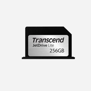 Carte d'Extension Transcend JetDrive Lite 330 256 Go SDXC UHS-I Lecture 95 Mo/s Écriture 55 Mo/s Résistante Poussière/Chocs/Eau Noir/Argent