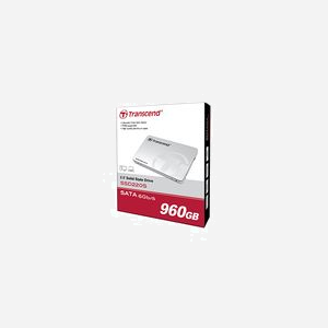 Transcend SSD 220 960 Go 2.5" SATA III 6Gb/s 3D NAND Lecture 550Mo/s Écriture 500Mo/s 75K IOPS DevSleep RAID ECC Argent - Miniature 2
