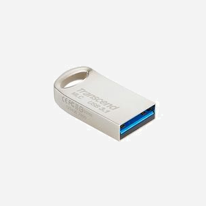 Transcend JetFlash 720 8Go USB 3.2 Gen 1 Type-A Argent, boîtier métal, compatible Windows, macOS 9.0+, Linux Kernel 2.6.31+, dimensions 22.4x12.2x6mm - Miniature 2