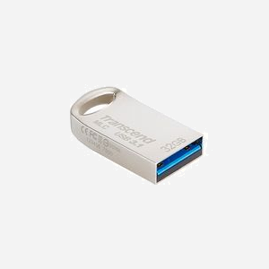 Transcend JetFlash 720 32Go USB 3.2 Gen 1 Type-A Argent, boîtier métal, compatible Windows, macOS, Linux Kernel 2.6.31, 22.4x12.2x6mm, 3.3g - Miniature 2