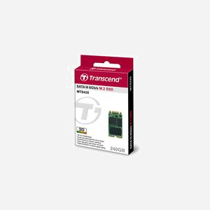 Transcend SSD M.2 2242 240Go SATA III 6Gb/s 3D NAND - TS240GMTS420S - Lecture 500Mo/s, Écriture 430Mo/s, 40K/75K IOPS, TRIM, RAID, LDPC - Miniature 2