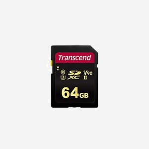 Transcend TS64GSDC700S Carte SDXC 64GB UHS-II U3 V90 Classe 10, Lecture 285MB/s, Ecriture 180MB/s, Mémoire NAND, Résistante aux chocs et températures