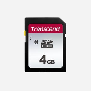 Carte Flash Transcend SDHC 300S 4GB Classe 10 UHS-I, Vitesse Lecture 20MB/s, Ecriture 10MB/s, Mémoire NAND, Résistante Chocs, Température, Rayons X, IPX7