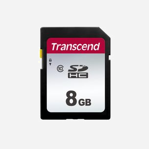Transcend 300S 8 Go SDHC Classe 10 UHS-I V30 NAND - Lecture 20 Mo/s, Écriture 10 Mo/s - Résistant aux chocs, température, eau, rayons X
