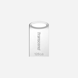 Transcend JetFlash 710 128 Go USB Type-A 3.2 Gen 1 Boîtier Métal Argent - Dimensions 12.2x6x22.4mm, Compatible Windows/macOS/Linux
