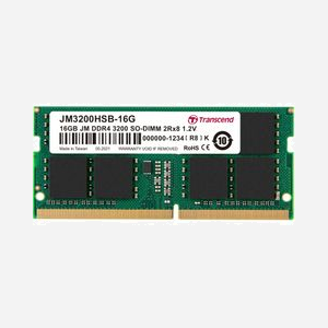 Transcend JetRam 16GB DDR4 3200MHz SO-DIMM 260-pin CL22 1.2V Unbuffered pour PC/Serveur (JM3200HSB-16G)