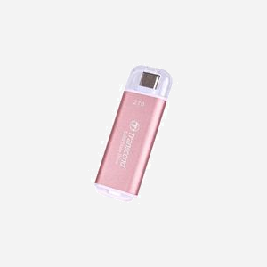 Transcend SSD Externe TS2TESD300P 2To USB Type-C Bleu, USB 3.2 Gen 2, Lecture 1050 Mo/s, Ecriture 950 Mo/s, 3D NAND, Aluminium, Windows/macOS - Miniature 2