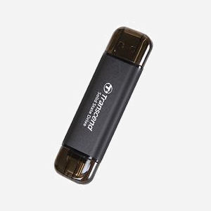Transcend ESD310C 512 Go SSD Externe USB 3.2 Gen 2x2 Type-C/A, Thunderbolt, Lecture 1050Mo/s, Ecriture 950Mo/s, 3D NAND, Aluminium Noir - Miniature 2