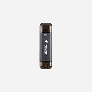 Transcend ESD310C 1 To SSD Externe USB 3.2 Gen 2x2 Thunderbolt, Lecture 1050 Mo/s, Écriture 950 Mo/s, USB Type-A/C, 3D NAND, Noir - Miniature 1