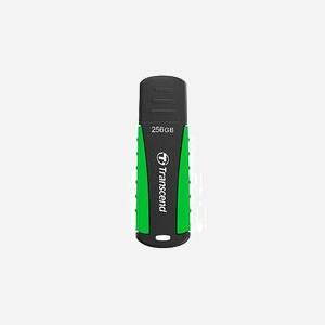 Transcend JetFlash 810 - Clé USB 256Go USB 3.2 Gen 1 Type-A, Lecture 90Mo/s, Ecriture 40Mo/s, Résistant Poussière/Eau, Noir/Vert - Miniature 1