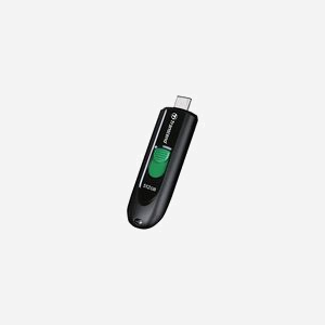 Transcend JetFlash 790C 512Go USB Type-C 3.2 Gen 1 Noir/Vert Slide (TS512GJF790C) Dimensions 63.6x21.2x10.6mm, Poids 9g - Miniature 3