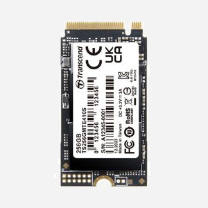 Transcend SSD PCIe 410S 256Go M.2 2242 NVMe PCIe 4.0 3D NAND Lecture 3300Mo/s Écriture 1600Mo/s 190K/370K IOPS TBW 150