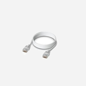 Ubiquiti UACC-Cable-Patch-EL-1M-W : Câble réseau Cat6 RJ-45 Mâle/Mâle 1m Translucide/Blanc, PoE++ (4PPoE), 2.5 Gigabit Ethernet, Diamètre 2.5mm - Miniature 2