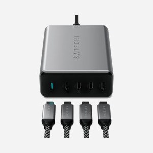 Satechi ST-UC165GM-EU Chargeur Secteur Universel 165W, 4 Ports USB-C avec Charge Rapide, GaN, 100-240V, Compatible Appareils USB-C, Noir/Gris - Miniature 2