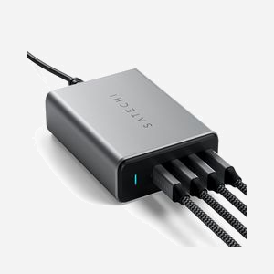 Satechi ST-UC165GM-EU Chargeur Secteur Universel 165W, 4 Ports USB-C avec Charge Rapide, GaN, 100-240V, Compatible Appareils USB-C, Noir/Gris - Miniature 3