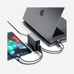 Satechi ST-UC165GM-EU Chargeur Secteur Universel 165W, 4 Ports USB-C avec Charge Rapide, GaN, 100-240V, Compatible Appareils USB-C, Noir/Gris - Miniature 4